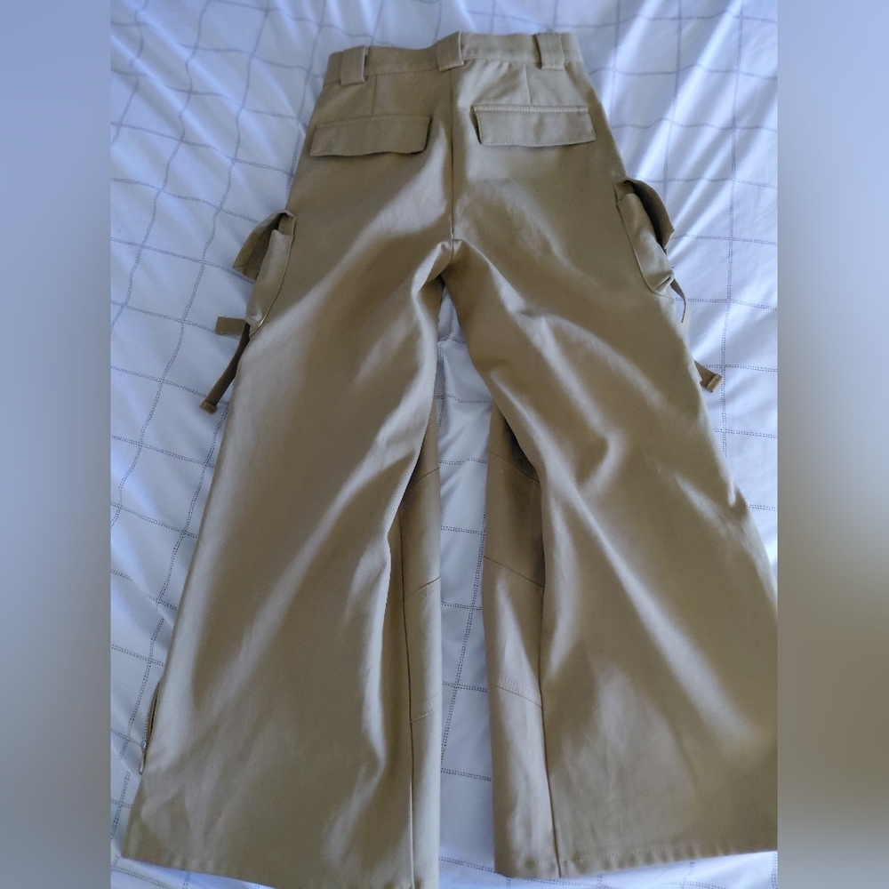 Dion Lee Dynasty Cotton Twill Tan Wide Leg Y2k Utility Military Cargo Pants - Picture 3 of 8